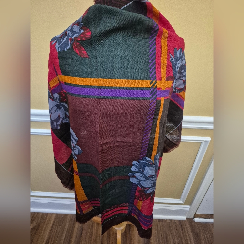 Christain Dior Colorful Patterned 37"x37" Scarf - Picture 3 of 8